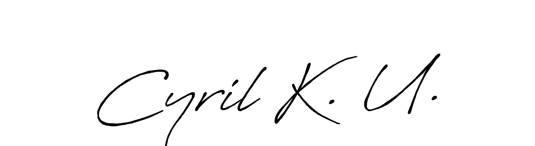 Create a beautiful signature design for name Cyril K. U.. With this signature (Antro_Vectra_Bolder) fonts, you can make a handwritten signature for free. Cyril K. U. signature style 7 images and pictures png