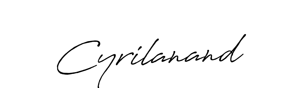 Use a signature maker to create a handwritten signature online. With this signature software, you can design (Antro_Vectra_Bolder) your own signature for name Cyrilanand. Cyrilanand signature style 7 images and pictures png