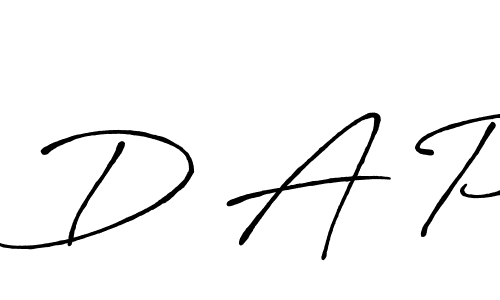 Make a beautiful signature design for name D A P. With this signature (Antro_Vectra_Bolder) style, you can create a handwritten signature for free. D A P signature style 7 images and pictures png