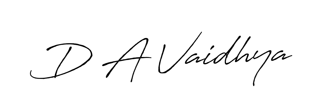 How to make D A Vaidhya signature? Antro_Vectra_Bolder is a professional autograph style. Create handwritten signature for D A Vaidhya name. D A Vaidhya signature style 7 images and pictures png