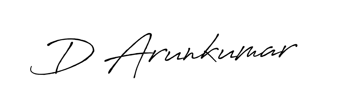 Create a beautiful signature design for name D Arunkumar. With this signature (Antro_Vectra_Bolder) fonts, you can make a handwritten signature for free. D Arunkumar signature style 7 images and pictures png