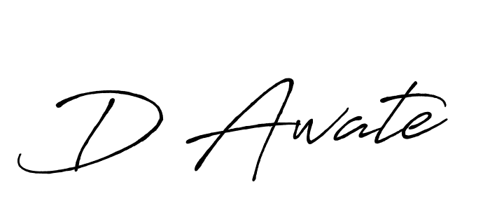 Make a beautiful signature design for name D Awate. With this signature (Antro_Vectra_Bolder) style, you can create a handwritten signature for free. D Awate signature style 7 images and pictures png