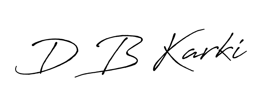 Also You can easily find your signature by using the search form. We will create D B Karki name handwritten signature images for you free of cost using Antro_Vectra_Bolder sign style. D B Karki signature style 7 images and pictures png