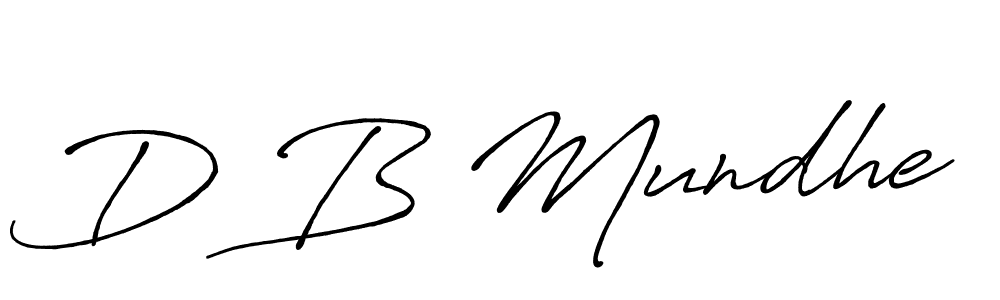 Create a beautiful signature design for name D B Mundhe. With this signature (Antro_Vectra_Bolder) fonts, you can make a handwritten signature for free. D B Mundhe signature style 7 images and pictures png