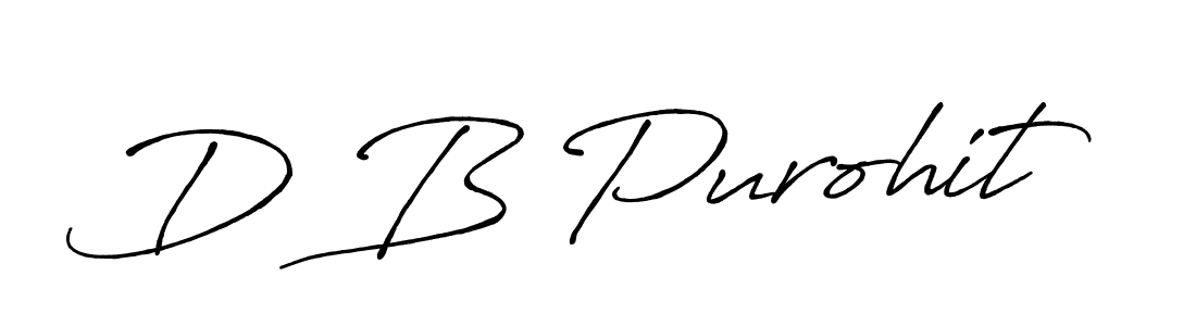 D B Purohit stylish signature style. Best Handwritten Sign (Antro_Vectra_Bolder) for my name. Handwritten Signature Collection Ideas for my name D B Purohit. D B Purohit signature style 7 images and pictures png