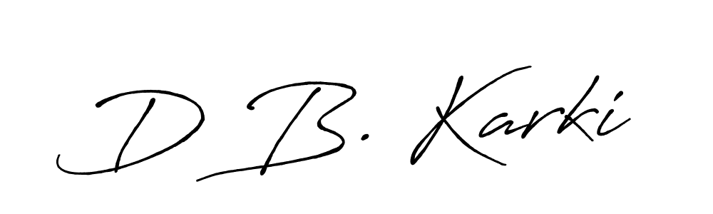 Make a beautiful signature design for name D B. Karki. With this signature (Antro_Vectra_Bolder) style, you can create a handwritten signature for free. D B. Karki signature style 7 images and pictures png