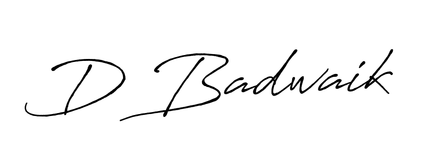 How to make D Badwaik signature? Antro_Vectra_Bolder is a professional autograph style. Create handwritten signature for D Badwaik name. D Badwaik signature style 7 images and pictures png