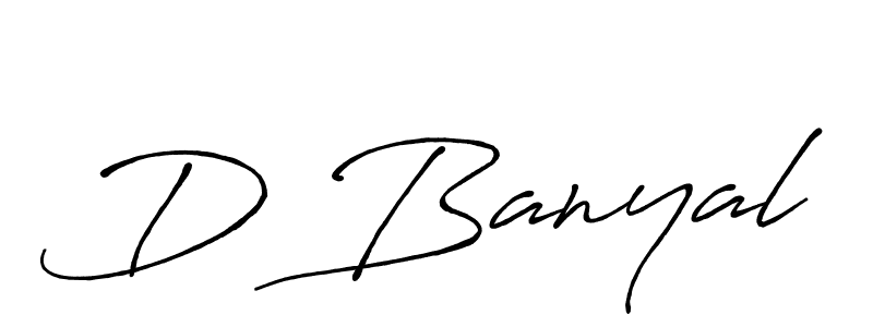 Use a signature maker to create a handwritten signature online. With this signature software, you can design (Antro_Vectra_Bolder) your own signature for name D Banyal. D Banyal signature style 7 images and pictures png