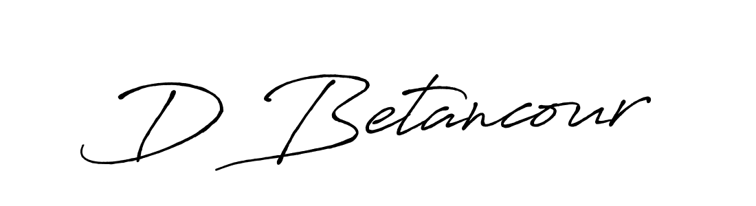 Design your own signature with our free online signature maker. With this signature software, you can create a handwritten (Antro_Vectra_Bolder) signature for name D Betancour. D Betancour signature style 7 images and pictures png