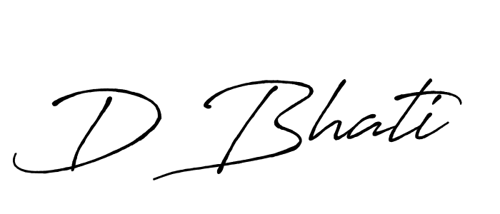 Design your own signature with our free online signature maker. With this signature software, you can create a handwritten (Antro_Vectra_Bolder) signature for name D Bhati. D Bhati signature style 7 images and pictures png