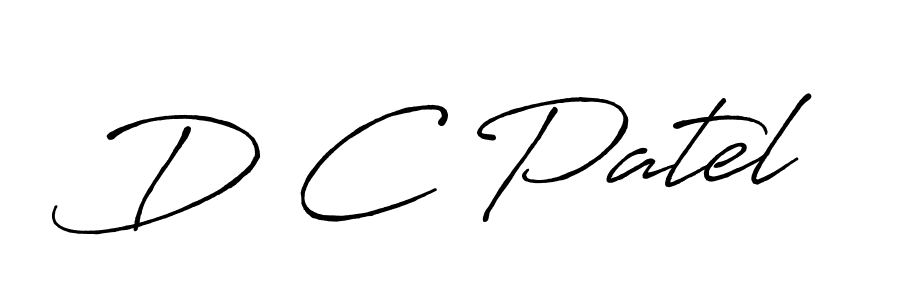The best way (Antro_Vectra_Bolder) to make a short signature is to pick only two or three words in your name. The name D C Patel include a total of six letters. For converting this name. D C Patel signature style 7 images and pictures png