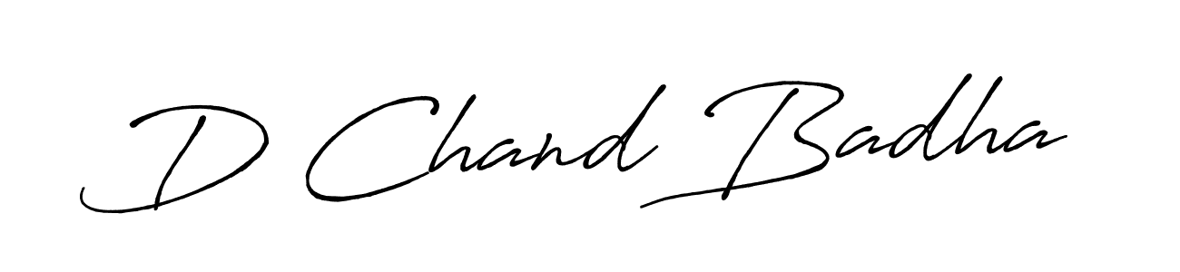 Create a beautiful signature design for name D Chand Badha. With this signature (Antro_Vectra_Bolder) fonts, you can make a handwritten signature for free. D Chand Badha signature style 7 images and pictures png