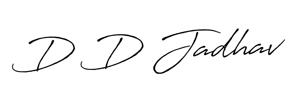 Use a signature maker to create a handwritten signature online. With this signature software, you can design (Antro_Vectra_Bolder) your own signature for name D D Jadhav. D D Jadhav signature style 7 images and pictures png