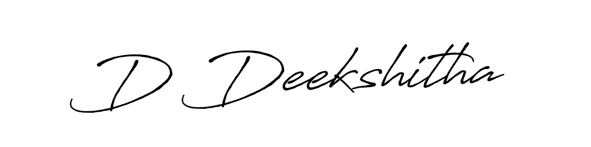 Make a beautiful signature design for name D Deekshitha. With this signature (Antro_Vectra_Bolder) style, you can create a handwritten signature for free. D Deekshitha signature style 7 images and pictures png