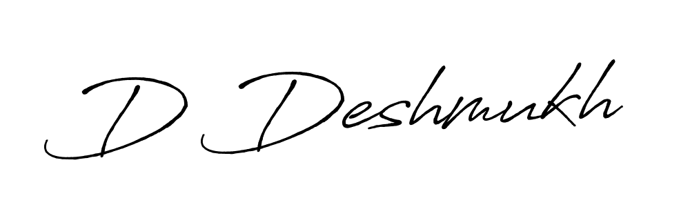 How to make D Deshmukh name signature. Use Antro_Vectra_Bolder style for creating short signs online. This is the latest handwritten sign. D Deshmukh signature style 7 images and pictures png