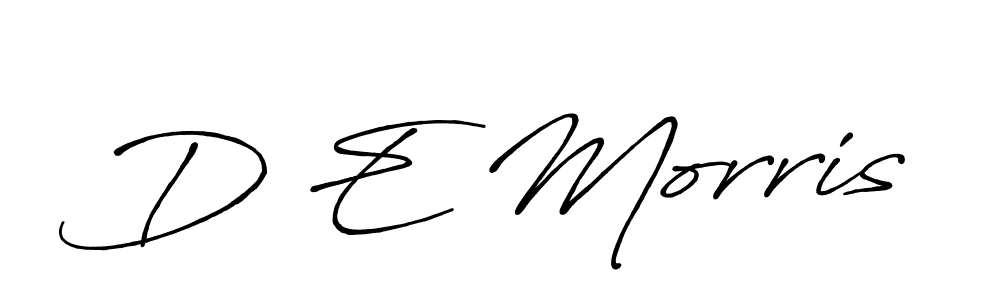 D E Morris stylish signature style. Best Handwritten Sign (Antro_Vectra_Bolder) for my name. Handwritten Signature Collection Ideas for my name D E Morris. D E Morris signature style 7 images and pictures png