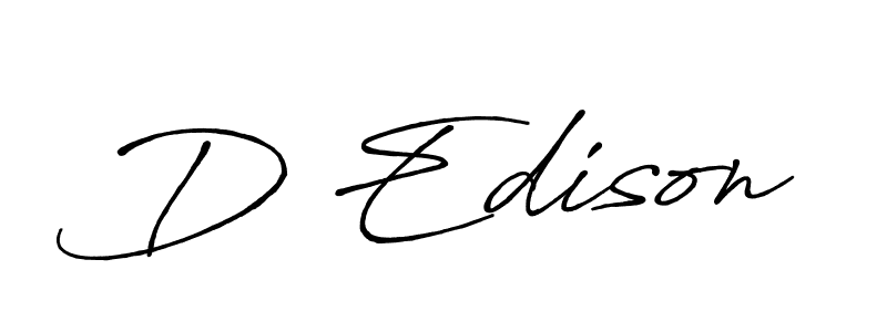 D Edison stylish signature style. Best Handwritten Sign (Antro_Vectra_Bolder) for my name. Handwritten Signature Collection Ideas for my name D Edison. D Edison signature style 7 images and pictures png