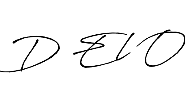 How to make D El O name signature. Use Antro_Vectra_Bolder style for creating short signs online. This is the latest handwritten sign. D El O signature style 7 images and pictures png