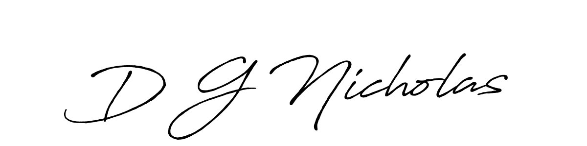 You should practise on your own different ways (Antro_Vectra_Bolder) to write your name (D G Nicholas) in signature. don't let someone else do it for you. D G Nicholas signature style 7 images and pictures png