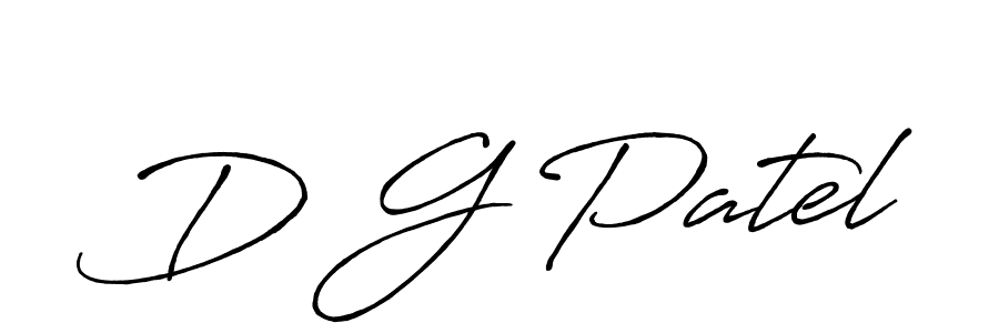 How to make D G Patel name signature. Use Antro_Vectra_Bolder style for creating short signs online. This is the latest handwritten sign. D G Patel signature style 7 images and pictures png