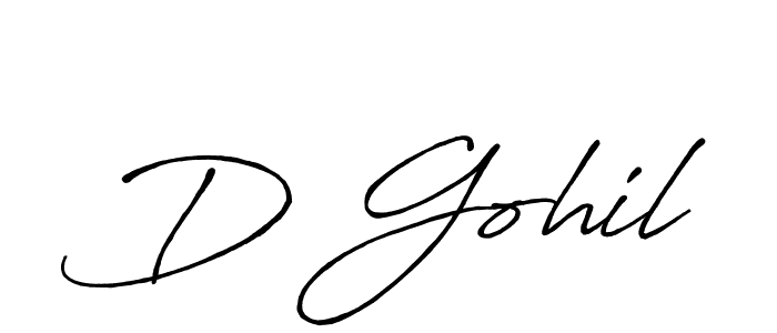 How to make D Gohil name signature. Use Antro_Vectra_Bolder style for creating short signs online. This is the latest handwritten sign. D Gohil signature style 7 images and pictures png