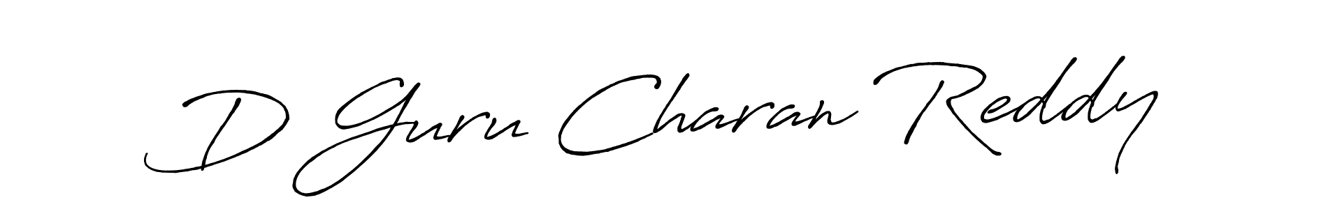 Design your own signature with our free online signature maker. With this signature software, you can create a handwritten (Antro_Vectra_Bolder) signature for name D Guru Charan Reddy. D Guru Charan Reddy signature style 7 images and pictures png