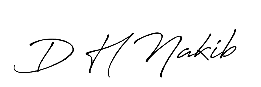 How to make D H Nakib name signature. Use Antro_Vectra_Bolder style for creating short signs online. This is the latest handwritten sign. D H Nakib signature style 7 images and pictures png