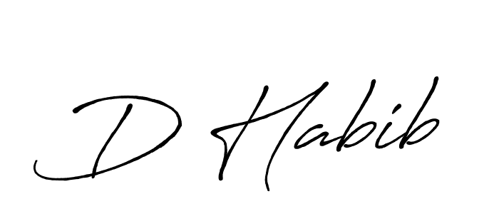 Create a beautiful signature design for name D Habib. With this signature (Antro_Vectra_Bolder) fonts, you can make a handwritten signature for free. D Habib signature style 7 images and pictures png