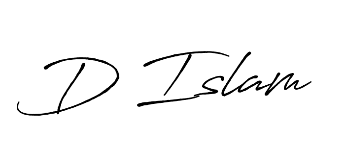 Also we have D Islam name is the best signature style. Create professional handwritten signature collection using Antro_Vectra_Bolder autograph style. D Islam signature style 7 images and pictures png