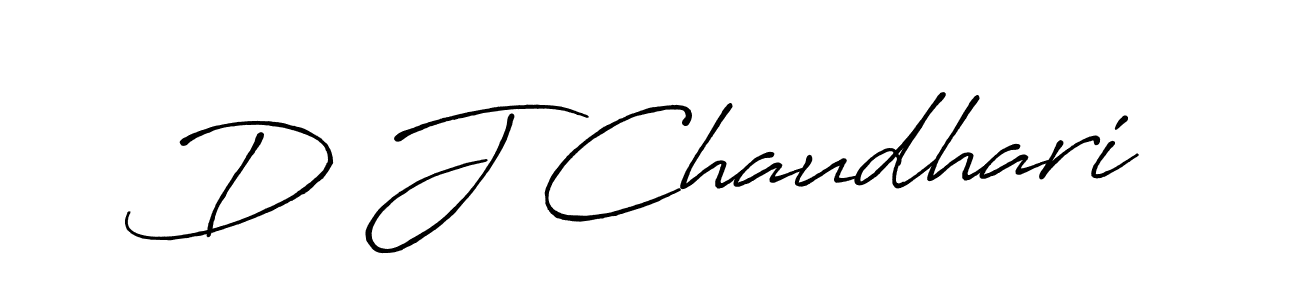 How to make D J Chaudhari name signature. Use Antro_Vectra_Bolder style for creating short signs online. This is the latest handwritten sign. D J Chaudhari signature style 7 images and pictures png