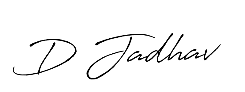 How to make D Jadhav name signature. Use Antro_Vectra_Bolder style for creating short signs online. This is the latest handwritten sign. D Jadhav signature style 7 images and pictures png