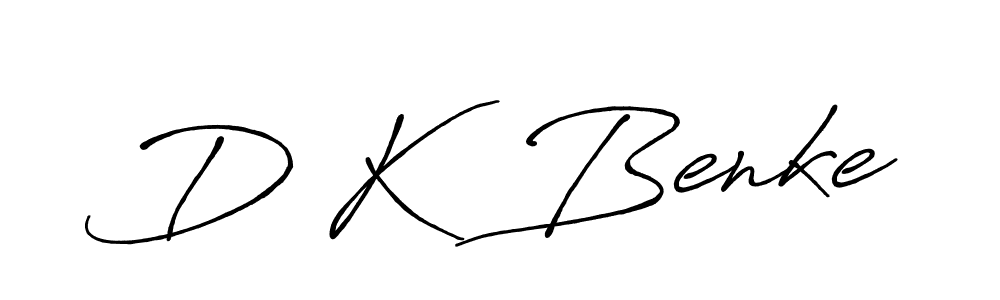 How to make D K  Benke name signature. Use Antro_Vectra_Bolder style for creating short signs online. This is the latest handwritten sign. D K  Benke signature style 7 images and pictures png