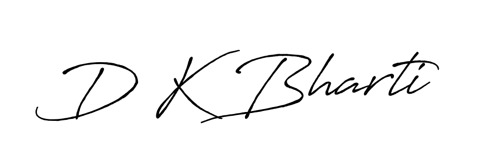 How to make D K Bharti name signature. Use Antro_Vectra_Bolder style for creating short signs online. This is the latest handwritten sign. D K Bharti signature style 7 images and pictures png