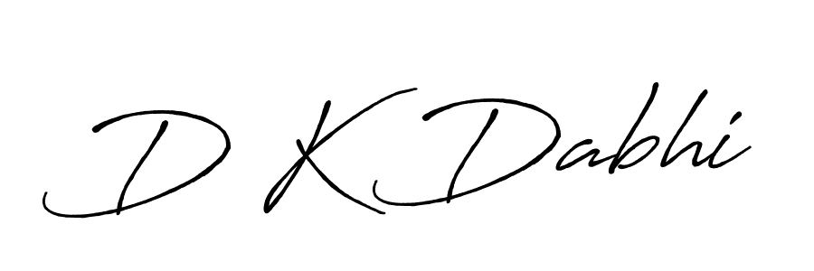 How to make D K Dabhi name signature. Use Antro_Vectra_Bolder style for creating short signs online. This is the latest handwritten sign. D K Dabhi signature style 7 images and pictures png