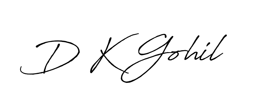 Use a signature maker to create a handwritten signature online. With this signature software, you can design (Antro_Vectra_Bolder) your own signature for name D K Gohil. D K Gohil signature style 7 images and pictures png