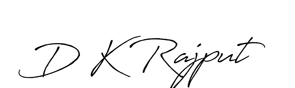 How to make D K Rajput name signature. Use Antro_Vectra_Bolder style for creating short signs online. This is the latest handwritten sign. D K Rajput signature style 7 images and pictures png