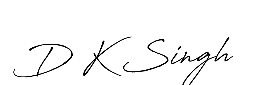 Create a beautiful signature design for name D K Singh. With this signature (Antro_Vectra_Bolder) fonts, you can make a handwritten signature for free. D K Singh signature style 7 images and pictures png