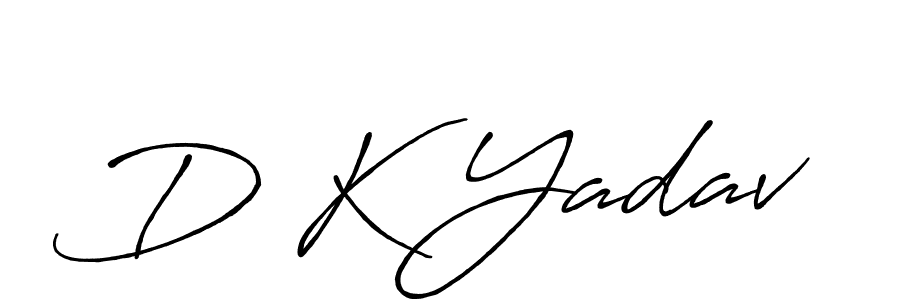 The best way (Antro_Vectra_Bolder) to make a short signature is to pick only two or three words in your name. The name D K Yadav include a total of six letters. For converting this name. D K Yadav signature style 7 images and pictures png