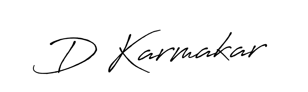 Create a beautiful signature design for name D Karmakar. With this signature (Antro_Vectra_Bolder) fonts, you can make a handwritten signature for free. D Karmakar signature style 7 images and pictures png