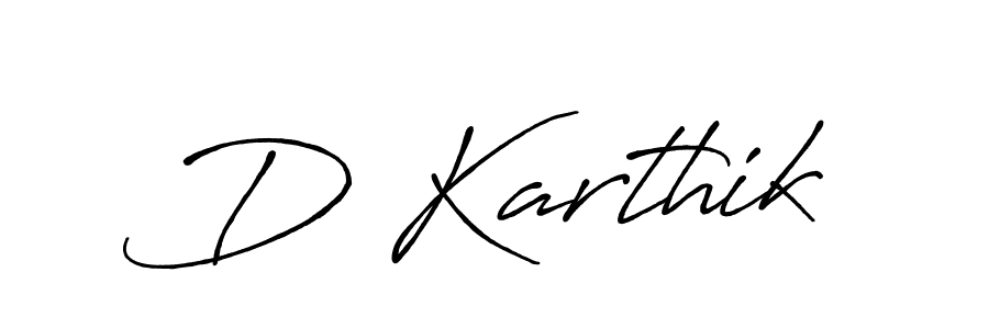 Design your own signature with our free online signature maker. With this signature software, you can create a handwritten (Antro_Vectra_Bolder) signature for name D Karthik. D Karthik signature style 7 images and pictures png