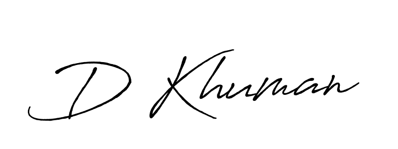 The best way (Antro_Vectra_Bolder) to make a short signature is to pick only two or three words in your name. The name D Khuman include a total of six letters. For converting this name. D Khuman signature style 7 images and pictures png