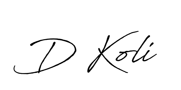 How to make D Koli name signature. Use Antro_Vectra_Bolder style for creating short signs online. This is the latest handwritten sign. D Koli signature style 7 images and pictures png