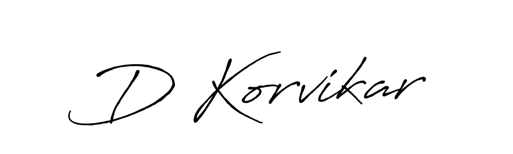 Use a signature maker to create a handwritten signature online. With this signature software, you can design (Antro_Vectra_Bolder) your own signature for name D Korvikar. D Korvikar signature style 7 images and pictures png
