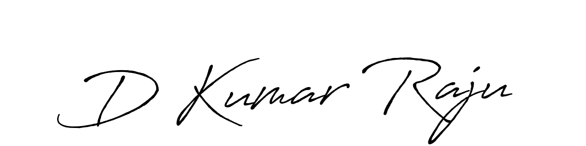 Create a beautiful signature design for name D Kumar Raju. With this signature (Antro_Vectra_Bolder) fonts, you can make a handwritten signature for free. D Kumar Raju signature style 7 images and pictures png