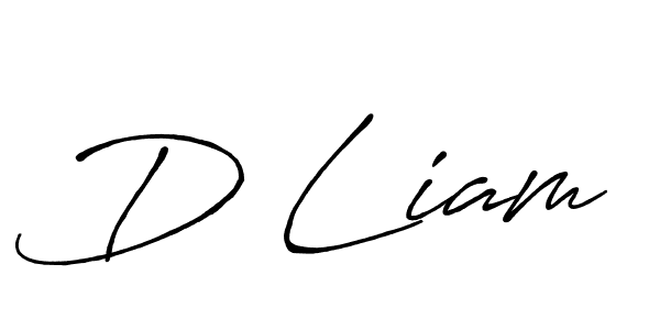 The best way (Antro_Vectra_Bolder) to make a short signature is to pick only two or three words in your name. The name D Liam include a total of six letters. For converting this name. D Liam signature style 7 images and pictures png