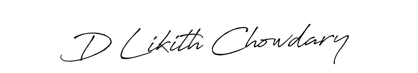 Also we have D Likith Chowdary name is the best signature style. Create professional handwritten signature collection using Antro_Vectra_Bolder autograph style. D Likith Chowdary signature style 7 images and pictures png