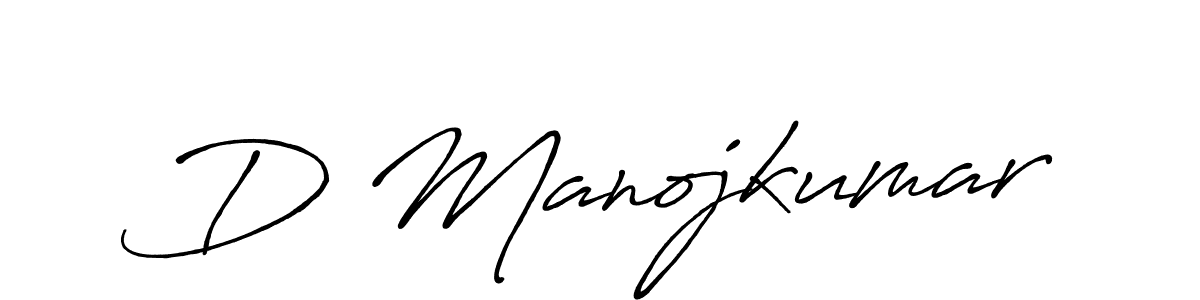 Use a signature maker to create a handwritten signature online. With this signature software, you can design (Antro_Vectra_Bolder) your own signature for name D Manojkumar. D Manojkumar signature style 7 images and pictures png
