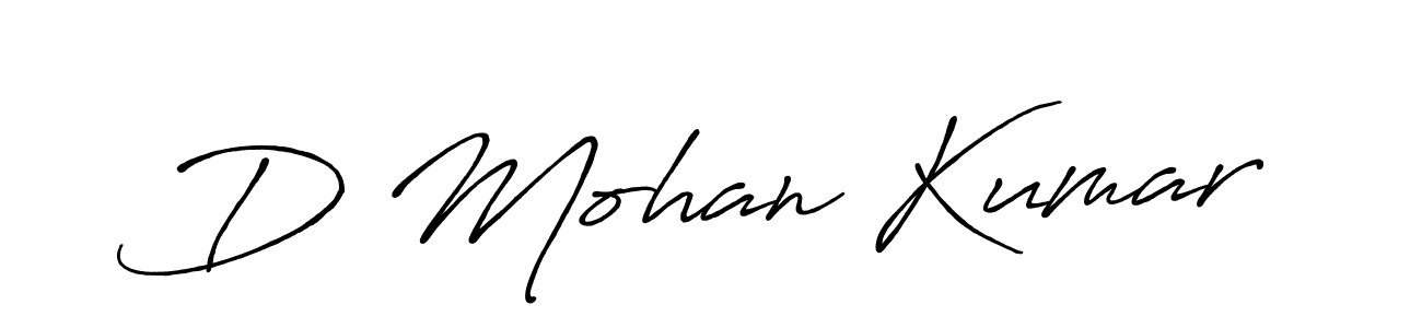 Make a beautiful signature design for name D Mohan Kumar. With this signature (Antro_Vectra_Bolder) style, you can create a handwritten signature for free. D Mohan Kumar signature style 7 images and pictures png