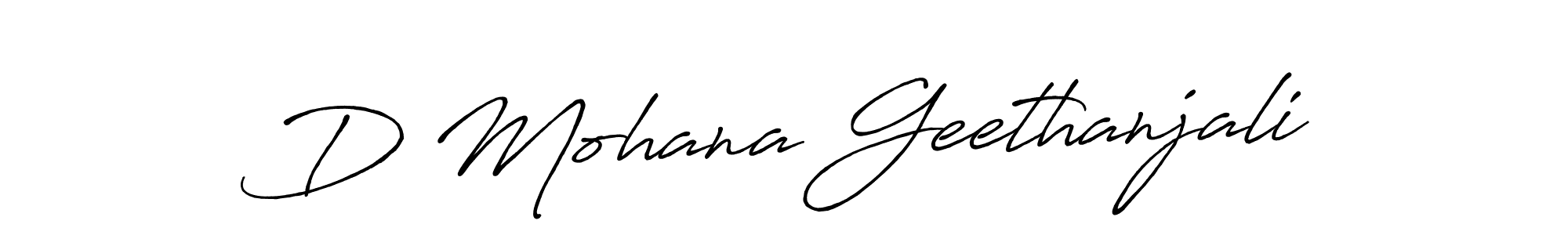 Create a beautiful signature design for name D Mohana Geethanjali. With this signature (Antro_Vectra_Bolder) fonts, you can make a handwritten signature for free. D Mohana Geethanjali signature style 7 images and pictures png