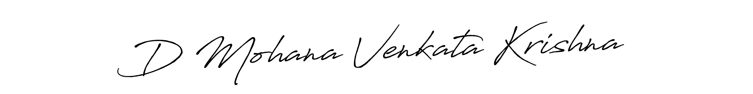 Create a beautiful signature design for name D Mohana Venkata Krishna. With this signature (Antro_Vectra_Bolder) fonts, you can make a handwritten signature for free. D Mohana Venkata Krishna signature style 7 images and pictures png